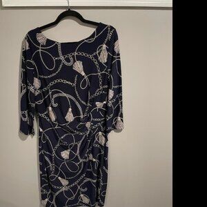 Anne Klein Blue Size 12- Fabulous elegant blue pattern-FREE SHIPPING